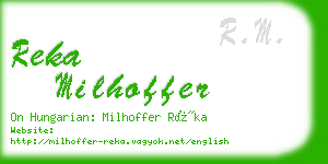 reka milhoffer business card